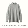 Suéter de Cachemira Engrosado con Hilo Grueso de Tres Hilos y Patrón de Diamantes 2026 Otoño/Invierno Nuevo Estilo para Mujer, Cuello Semi Alto, Capa Base, Suéter de Estilo Versátil