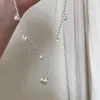 Colar Camadas com Pingente Coração de Nicho para Primavera e Verão, Super Brilhante, Realça a Pele, Corrente Elegante para Clavícula, Corrente de Pescoço Exquisita
