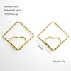 Pendientes Europeos y Americanos Exagerados en Forma de Corazón de Acero de Titanio, Clavillos Elegantes y Versátiles, Pendientes Geométricos de Alta Gama Femeninos al por Mayor