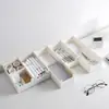 Armário Espelhado Divisória Caixa de Armazenamento Empilhável Cosméticos Máscara Caixa de Armazenamento de Batom Gaveta Organizadora para Pequenos Artigos