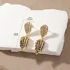 Nuevo Diseño de Moda Nicho de Kayi, Pendientes de Hoja Pequeños y Exquisitos, Pendientes de Diamantes Brillantes Bicolor Microincrustados, Pendientes Versátiles