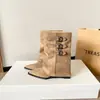 Botines de caballero de punta a la moda estilo páramo para mujer 2026, con hebilla de cinturón, blancos, nuevas botas largas de caña alta con tacón de plataforma