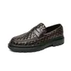 Mocasines Trenzados Talla Grande para Hombre Zapatos Casuales de Piel Estilo Británico para el Trabajo Diario Suela Gruesa Slip-on Zapatos para Hombre