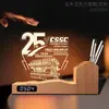 Portalápices escritorio oficina celebración aniversario corporativo campus conmemorativo vacaciones trofeo regalo control táctil personalizado madera maciza 3D