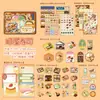 Xin Mo Paquete de Materiales para Bento de Comida Retro Pegatinas de Comida Retro para Diario Collage Manualidades Set de Materiales Decorativos