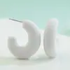 Pendientes geométricos minimalistas de anillo C lacados, pendientes de botón coloridos tipo caramelo exagerados, pendientes acrílicos transfronterizos para mujer