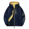 Chamarra con Capucha Unisex Bloque de Color Primavera y Otoño 2026, Chamarra Impermeable y a Prueba de Viento Juvenil con Contraste de Color para Pareja