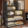Prateleira de armazenamento de mesa, estante pequena vertical de várias camadas para mesa, armário de armazenamento de arquivos para estação de trabalho de escritório, estante de livros para casa