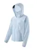Chaqueta de sol con capucha estilo montaña para mujer, ropa para exteriores de secado rápido, cortavientos y protección UV, chaqueta ligera y transpirable para la piel