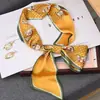 Ventas Directas de Fábrica Transmisión en Vivo Accesorios Decorativos Bufanda Larga de Seda con Flecos Doble Cara Diadema Estilo Coreano Bufanda Pequeña Rayada