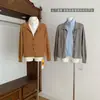 Cardigan de Tricô Patchwork de Linho de Alta Inteligência Old Money Falso Duas Peças para Mulheres, Top Casual Versátil