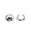 Anillo abierto de ópalo estrella de la suerte a color contrastante para mujer, ins versátil personalidad, anillo de dedo índice para pareja, anillo de temperamento de moda