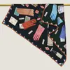 Lenço de Seda 90X90 Feminino Novo Primavera e Outono Lenço Quadrado Grande Lenço da Moda Lenço para Pescoço de Mãe Lenço Elegante Xale