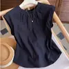 Camisa Retro Preta de Chiffon Estilo Francês para Mulheres, Novo Design 2025, Top Casual Soltinho com Manga Flare, Fino Sem Mangas