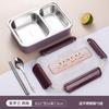 Acero Inoxidable 304 Caja para Comida Rápida de Tres Compartimentos Cuatro Compartimentos Caja Bento Cuadrada Portátil Compartimento Dividido Sellada Anti-desbordamiento Caja de Almuerzo