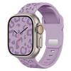Hebilla de Rayo Correa de Silicona Estampado de Leopardo Adecuado para Apple Watch Generaciones 10 y 11 Pulsera Iwatchultra Hebilla de Mariposa