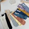 Calcetines de Media Caña para Mujer de Color Sólido, Calcetines de Algodón, Calcetines Apilados Estilo Coreano, Nuevos Calcetines de Seda Helada Negros de Primavera y Verano, Estilo Versátil