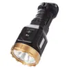 Linterna LED de alta intensidad, recargable por USB, reflector exterior de largo alcance con luz lateral, luz de trabajo, luz dual amarilla, lámpara portátil