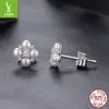 Brincos Yinziyun Originais de Trevo de Quatro Folhas com Moissanite e Pérola de Água Doce para Mulheres Elegantes Elegantes Brincos de Prata Esterlina S925 Brincos