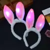 Diadema de Orejas de Conejo de Peluche Lindas Brillantes Diadema Flashing Pasador de Pelo Diadema con Luz Accesorios para Conciertos Juguetes al por Mayor