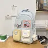 Mochila Nova Estilo Primavera para Estudantes do Ensino Médio com Alto Valor Estético e Cores Contrastantes, Mochila Fofa Estilo Dopamina para Alunos do Ensino Fundamental e Médio das Séries 3-6