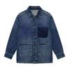Estilo Europeo y Americano para Mujer Nuevo Transfronterizo Comercio Exterior Versátil Retro Moda Casual Tops con Bolsillo de Solapa Pantalones y Camisas y Chaquetas de Mezclilla