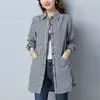Nueva Camisa de Algodón a Cuadros Verano Retro Holgada Talla Grande Longitud Media Estilo Hong Kong Ropa de Abrigo Manga Larga y Corta con Bolsillo de Solapa Pantalones