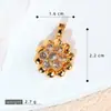 Colgante Giratorio de Estrella de Ocho Puntas Copo de Nieve Microincrustado de Cobre Versátil Accesorios de Collar DIY para Mujer Colgante Zirconia Colorida Colgante Único
