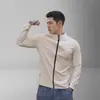 Camisa Térmica com Zíper na Barra para Outono e Inverno Masculina, Roupa Íntima Casual, Top Fitness Americano, Jaqueta Esportiva de Manga Longa, Jaqueta da Moda