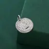 Colgante de Plata de Ley S925 con Forma de Cráter del Dios Amarillo de la Riqueza, Placa Redonda Sólida, Colgante Amarillo de Riqueza Finamente Elaborado, Accesorio Cultural Estilo Tíbet, Colgante Lateral