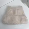 Comercio Exterior Al por Mayor Sombrero de Lana Mezclada con Pelo de Conejo para Mujer en Invierno Protección contra el Frío y Protección para los Oídos Gorro Frío Lindo Orejas de Conejo Gorro Tejido