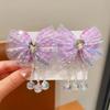 Presilha de Cabelo Infantil JK Laço Presilha Bico de Pato Fofa Presilha Atrás da Cabeça Acessórios de Cabelo de Princesa Uniforme JK Tecido Xadrez Grampo de Cabelo
