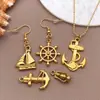 Aço Inoxidável Série Náutica Âncora de Velaleme Leme Brincos Pingente DIY Lâmpada a Querosene Pulseira Colar Acessórios de Joias