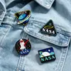 Insígnia de Metal Aeroespacial da Nasa Mochila Tendência Estudantil Jaqueta Acessórios Atacado Broche Criativo Presente Comemorativo