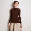 Suéter 100% cachemira pura para mujer, con cuello semi alto, perfecto como capa base para otoño e invierno, un suéter de cachemira nuevo y moderno de corte ajustado y diseño de punto