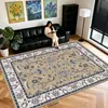 Tapete de chão estilo persa Amazon transfronteiriço, cobertura total de área grande, fácil de manter, tapete de mesa de centro, tapete de cachemira sintética para sala de estar e quarto