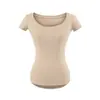 8715-2026 Primavera/Verano Nuevo Sexy Adelgazante Camiseta Base Superior Estilo Europeo y Americano Moda Cuello Redondo Manga Corta Camiseta para Mujer