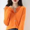 Suéter de punto fino para otoño e invierno, estilo casual, cárdigan nuevo de corte holgado, suéter suave para mujer de manga larga y cuello redondo