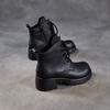 Botas de Tobillo Martin de Cuero Genuino Retro con Suela Gruesa y Tacón Chunky Británico para Mujer, Otoño 2025, Botas de Cuero de Nicho de Lujo Ligero que Aumentan la Altura