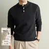 Suéter henley de lã mista antibacteriano espessado 520g 10A para homens, nova malha de base para homens outono e inverno 2026