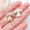 Colgante de aleación esmaltada con estampado de animales de gato y perro de colores lindos para collar DIY, accesorios de joyería, llavero