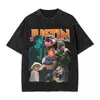 Camiseta Lavada Retro de Justin Bieber para Hombre Top de Algodón para Mujer Estilo Hip-Hop Casual