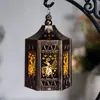 Lámpara de viento decorativa navideña lámpara de viento hexagonal adornos de Instagram lámpara de vela electrónica LED ambiente festivo lámpara de candelabro de simulación