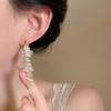 Aretes de Borlas de Flores Azules Estilo Bohemio Aretes para Vacaciones de Primavera y Verano Clip para Oreja Mori Aretes para Rostro Cuadrado Redondo para Mujer
