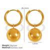Pendientes de moda con colgante de cuentas redondas chapadas en oro de acero de titanio de estilo retro europeo y americano, collar y pulsera de gran sentido.