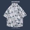 Camisa floral de manga corta para vacaciones de verano en la playa transfronterizas, camisa hawaiana de moda para hombre, camisa holgada de playa para parejas