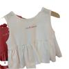 Camiseta de Verano para Niñas Estilo Vaquero para Bebé Infantil Distintiva Moderna Coreana Letra Combinación de Colores Popular Cibernético Camisa de Muñeca Top