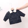 Ropa para niños de Amazon nuevo estilo coreano abrigo acolchado de algodón con diamantes para niños otoño e invierno moda para bebés abrigo con cuello de piel para hombres y mujeres abrigo acolchado de algodón