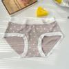 Calcinha de algodão modal de bolinhas creme de verão feminina, algodão antibacteriano, virilha respirável, estilo japonês, calcinhas sem rastros para meninas