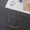 Collar de bambú simple para mujer, estilo Yiwu, con luz explosiva, de lujo, para el hogar, con textura de joyería de diseño transfronterizo europeo y americano, cadena de clavícula.